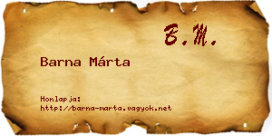 Barna Márta névjegykártya